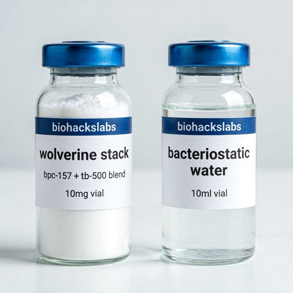 Wolverine Stack — BPC-157 + TB-500 10mg | Kit + Agua Bacteriostática 10mL
